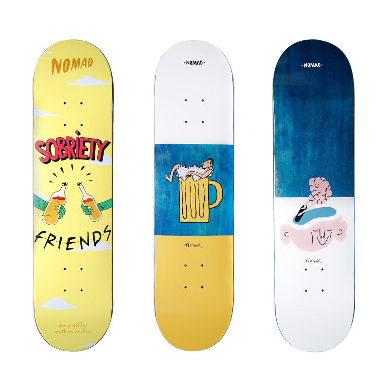 1985 Skate Shop Tây Ban Nha NOMAD Board Double Rocker Face Maple Kỹ năng hành động chuyên nghiệp Trượt ván - Trượt băng / Trượt / Thể thao mạo hiểm nón bảo hiểm thể thao xe đạp