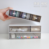 White simple transparent Japanese acrylic finishing box dormitory supplies storage box desktop student ins small cabinet
