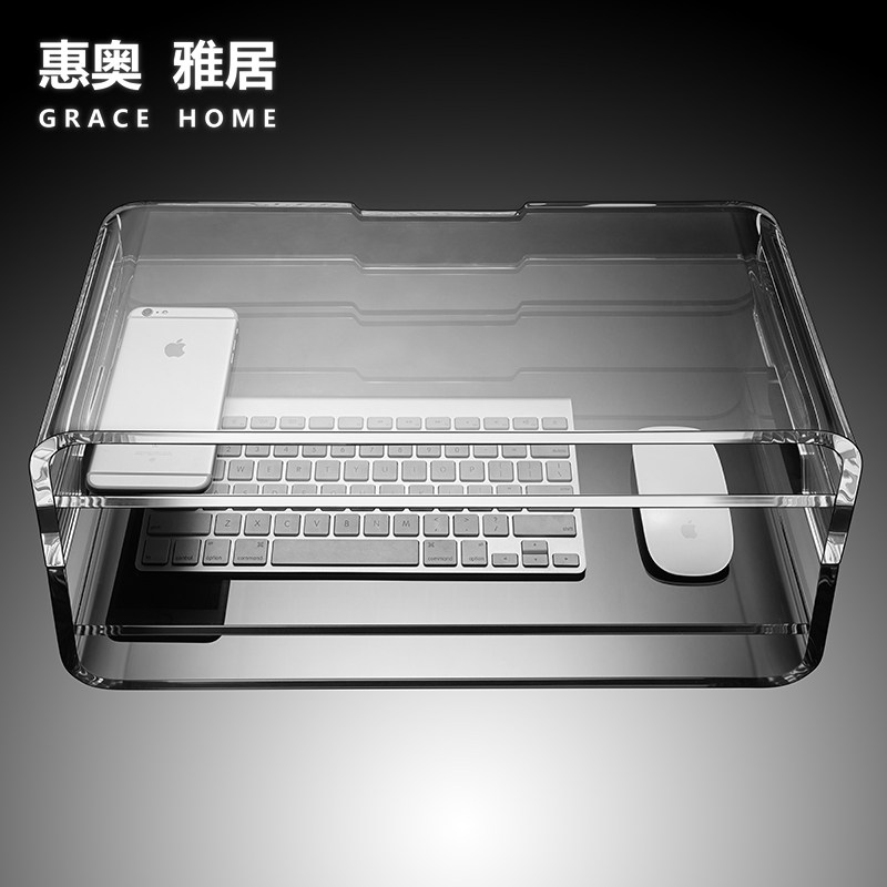 Acrylic computer heightening rack small size desktop containing dingirl plastic display widening long pad elevated-Taobao