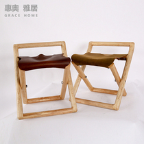 Horse fork stool folding Luban stool handmade small bench ins net red folding stool wild foot Mazabu seat surface