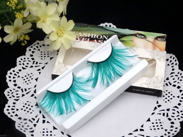 Bầu trời xanh lông lông mi giả sân khấu sáng tạo trang điểm mắt kịch nghệ trình diễn ảnh Halloween với lông mi giả cường điệu - Lông mi giả mi giả