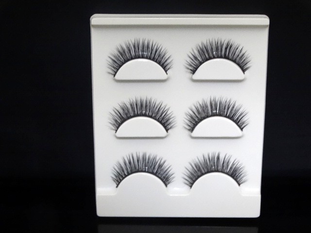 3D giả lông mi 3 cặp trang điểm nude thực tế tự nhiên một mí đôi cứng cứng lông mi ngắn long mi gia