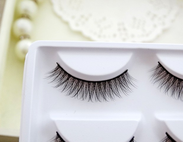 Tự nhiên! 5 cặp mặt cắt ngang của Nhật Bản lông mi giả trang điểm nude đơn giản, đầu nhọn cứng thân mô phỏng lông mi nữ mới bắt đầu - Lông mi giả keo kích mí the face shop
