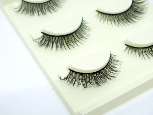 3D nhiều lớp lông mi giả thực tế nhiều lớp, mắt nữ thuôn dài, trang điểm màu nude tự nhiên, lông mi giả keo dán mi giả