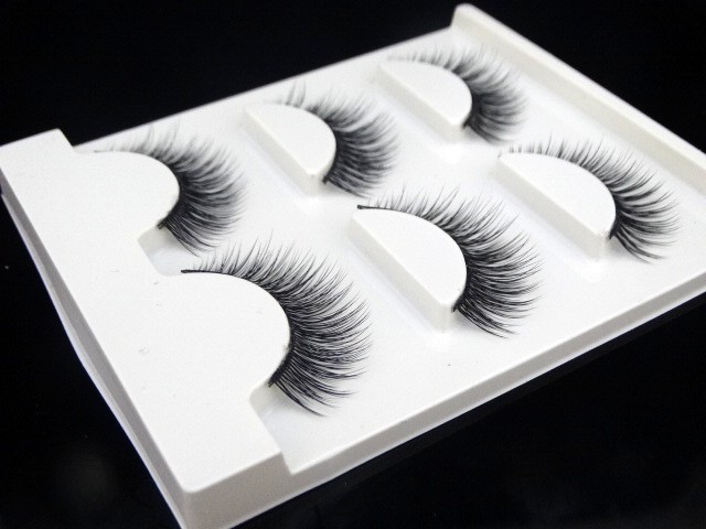 3D lông mi giả ba chiều nhiều lớp 3 cặp Mặt cắt ngang tự nhiên nudes giả trang điểm nude một mí đôi thân cứng trên lông mi mi dưới giả
