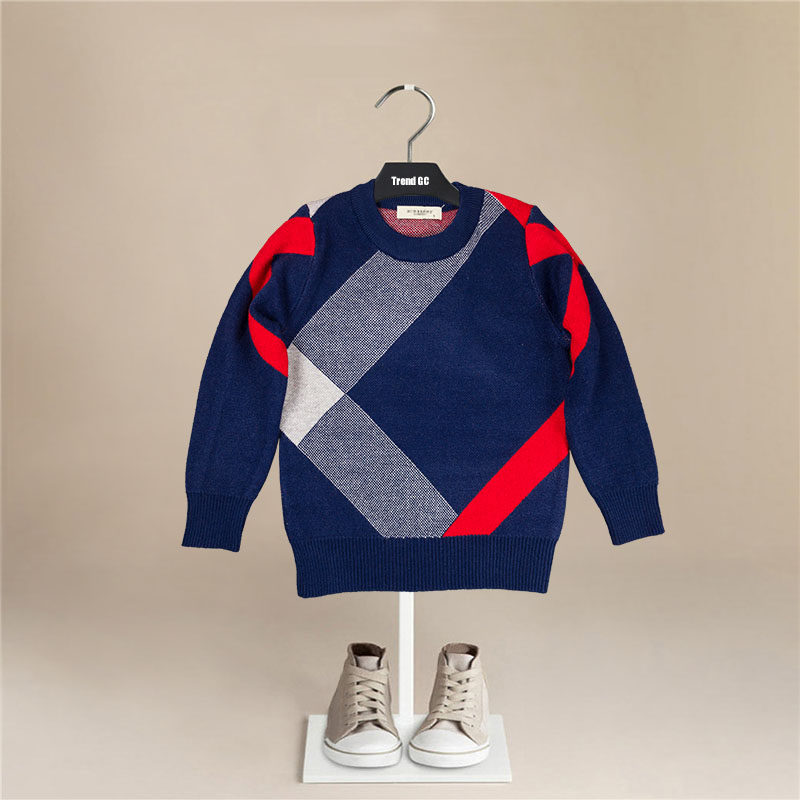 2020 new boys and girls striped sweater spring and autumn British style casual round neck baby knitted bottoming shirt - Taobao