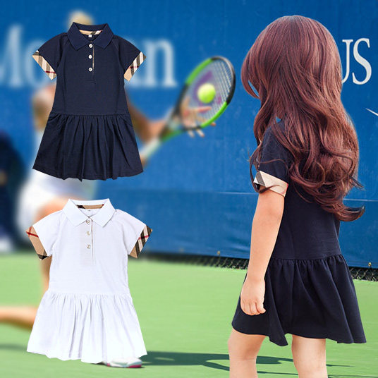 Girl Baby Knitting Polo Small Sleeves British College Wind Dry Dry Dress Dress Casual Wears Summer