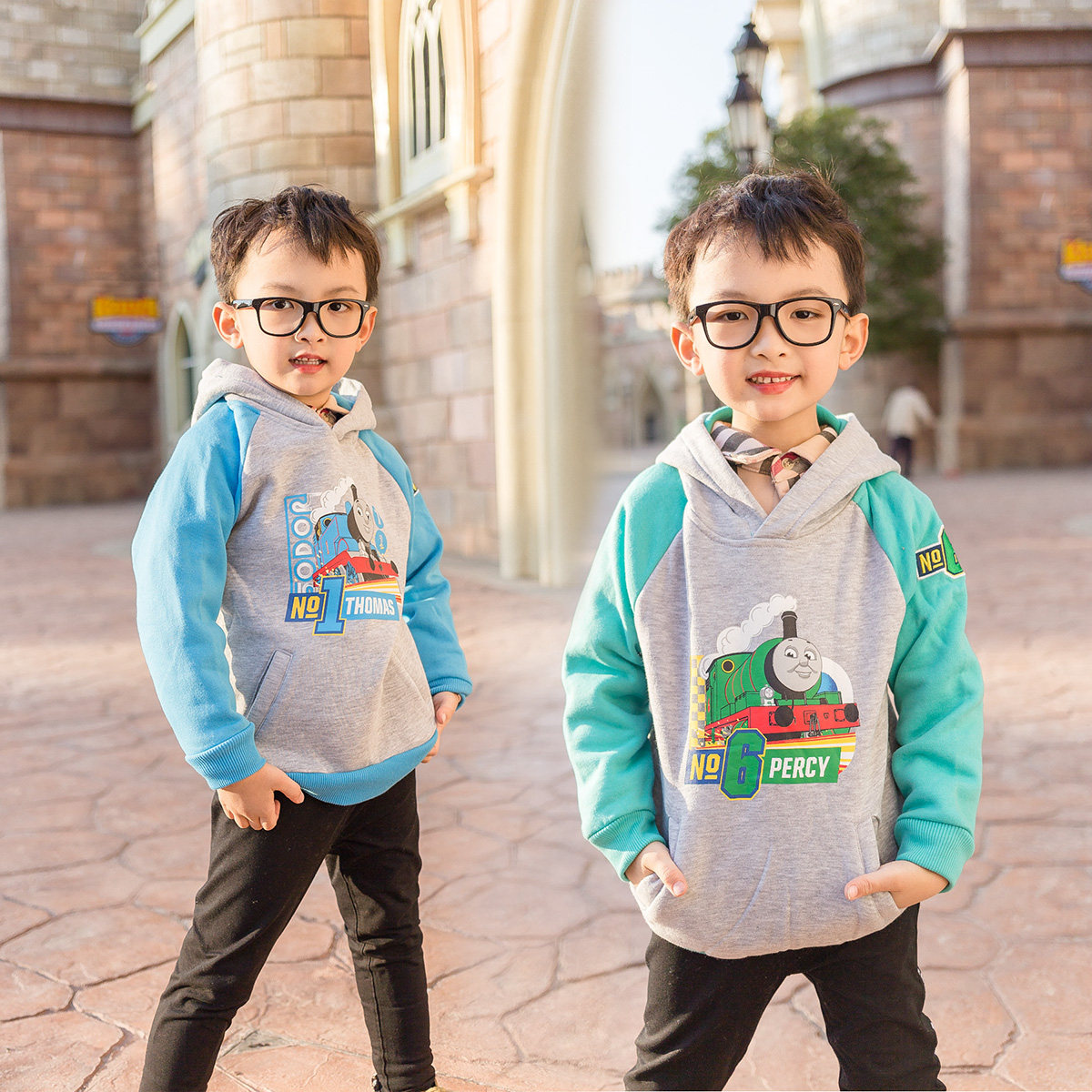 Boys and boys baby hooded fleece sweater autumn and winter high-quality children's thickened warm cartoon long-sleeved top trendy - Taobao