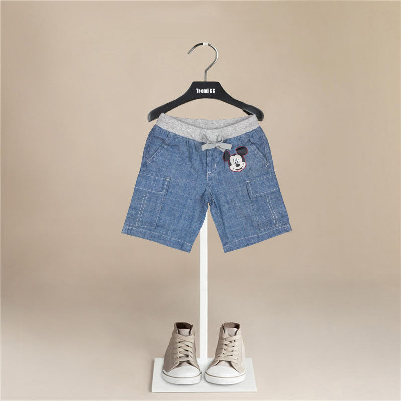 2022 New Girls Denim Shorts Summer Wear Elastic Belt Girls Casual Sports Jeans Korean Version