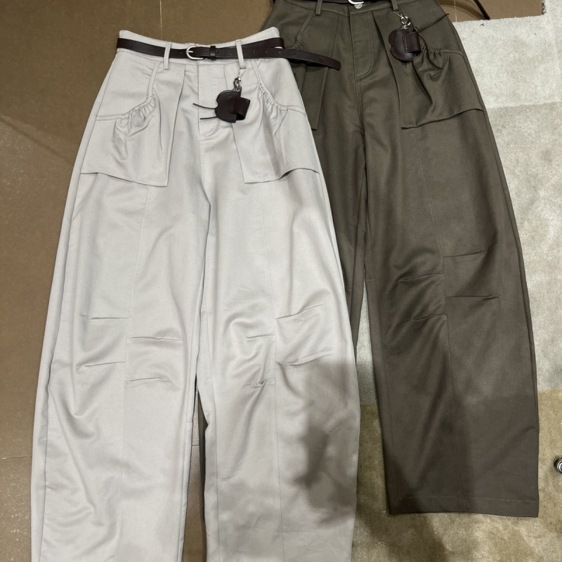 26 New Arrivals for Autumn! Designer Style Casual Pants with Three-Dimensional Pockets (Comes with a Detachable Belt and Accessory)