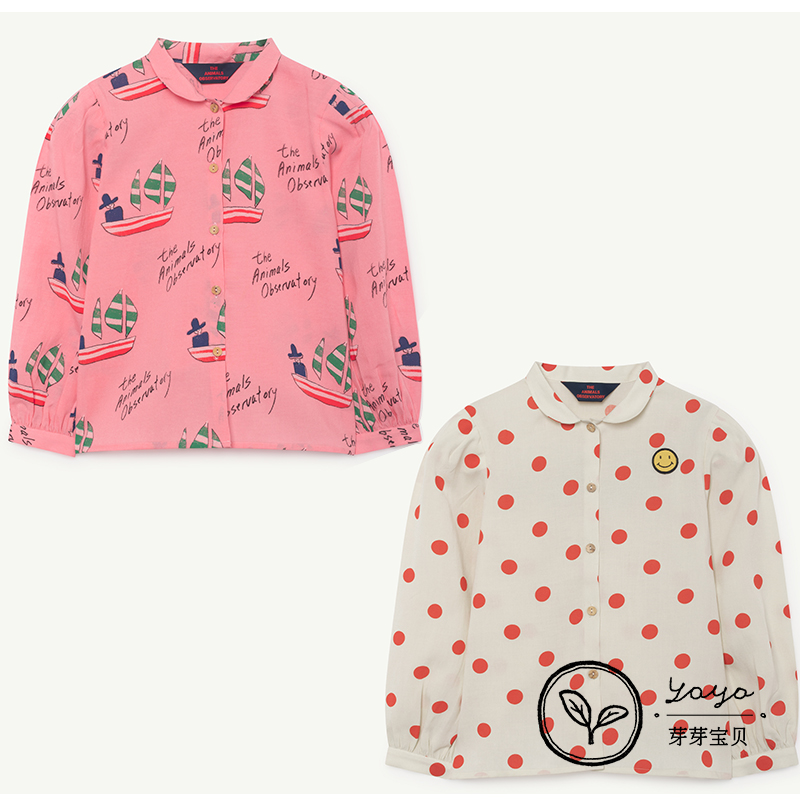 77 không trả lại chồi nụ cho bé TAO 19SS áo sơ mi chấm bi dễ thương của trẻ em - Áo sơ mi áo bé gái