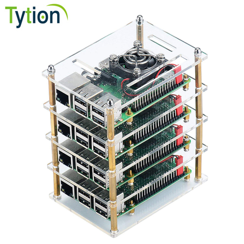 Raspberry Pi 5 3B 4B Universal Acrylic Case Multi-Board Multi-Layer Stacking with Free Assembly Cluster Stand