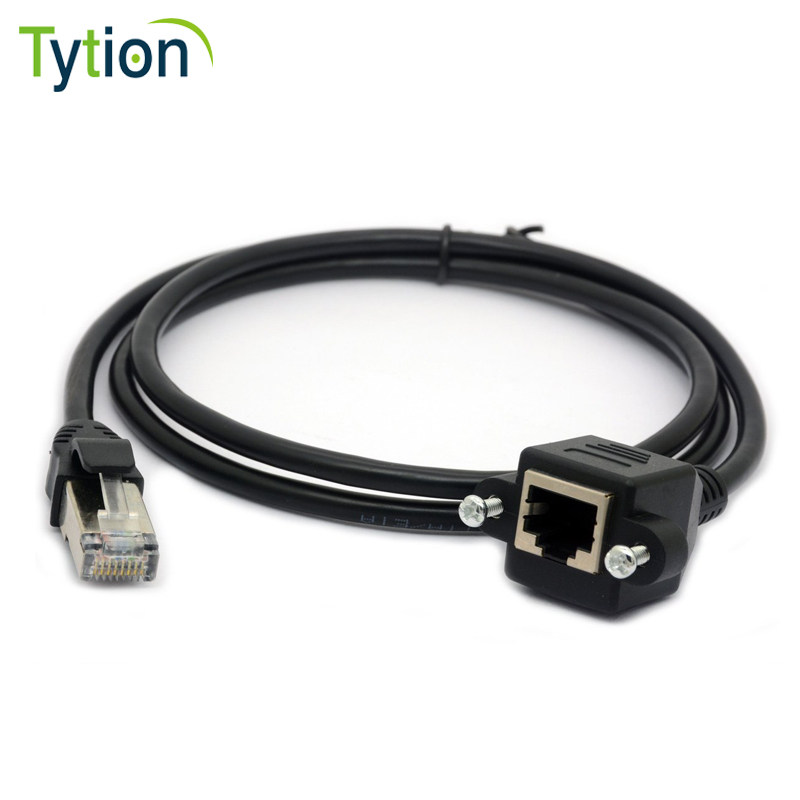 千兆网络延长线 RJ45 CAT6类 纯铜 带固定座耳朵锁螺丝面板 网线