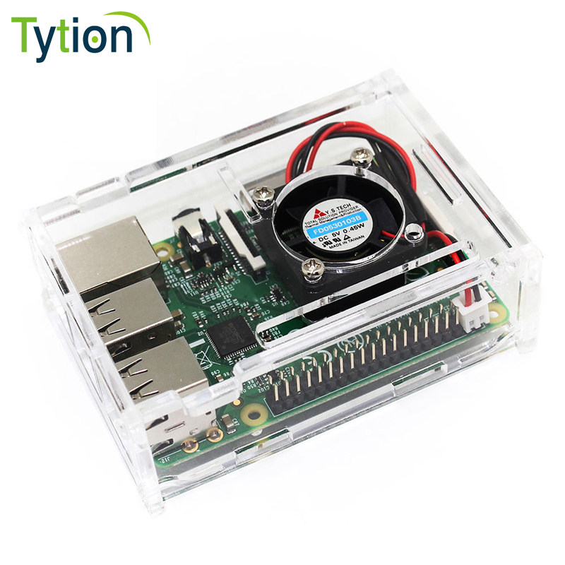树莓派外壳 3b+ Raspberry Pi 2b 3B 透明亚克力机箱盒子兼容风扇