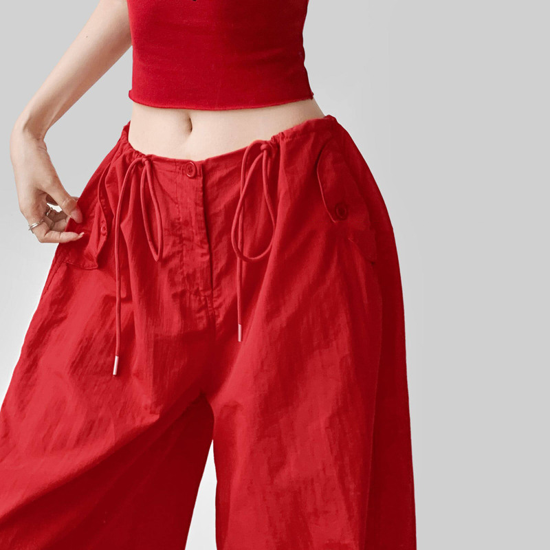 Milan Style Mdcw Everyday Comfortable Women's Red Quick-Drying Cargo Pants 2026 New Model This Year's Popular Hot Style Lazy Style Milan Style Mdcw Everyday Comfortable Women's Red Quick-Drying Cargo Pants 2026 New Model This Year's Popular Hot Style Lazy Style