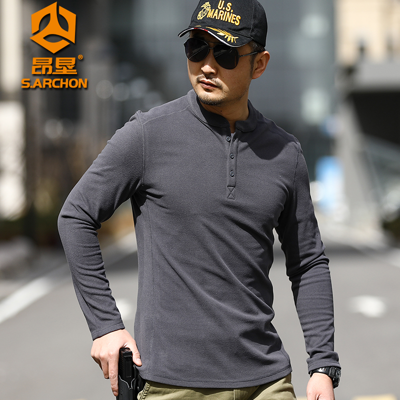 Aung Reclamation Outdoor Tactics Henry Shirt Man Henry Collar T-shirt Summer High Play With Undershirt Sport Blouse T-shirt