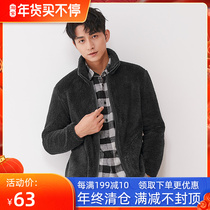 Polar fleece jacket men's tide winter plus velvet padded warm double-sided fleece jacket outdoor assault jacket liner