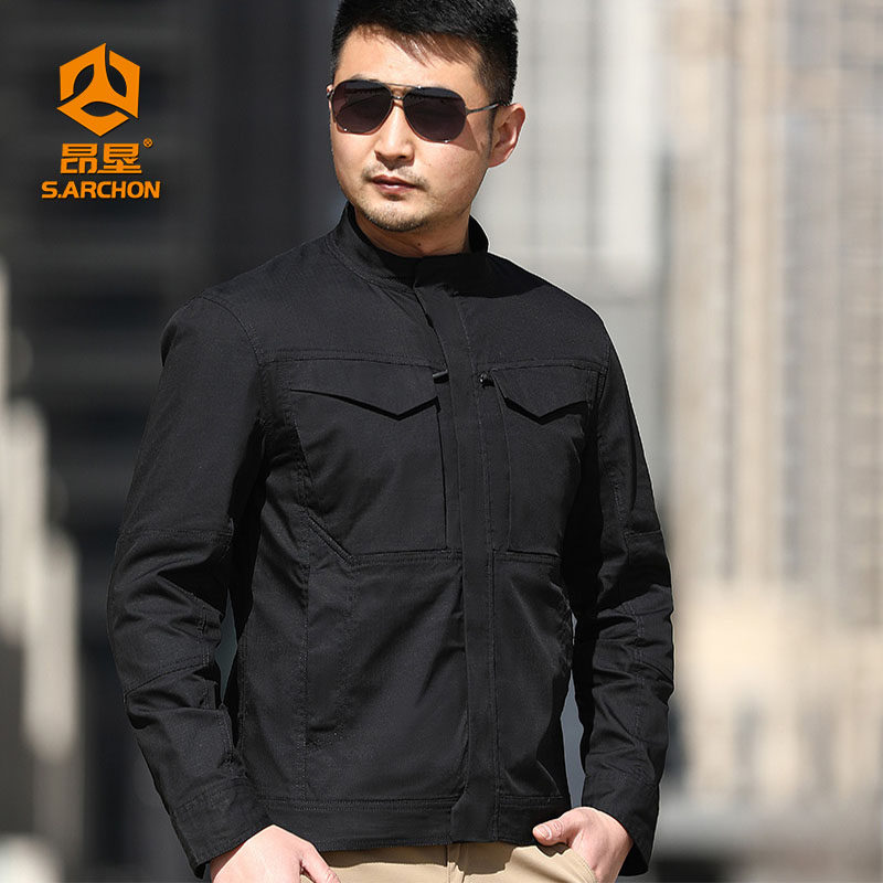 Tactical jacket sub-coat men outdoor wind and waterproof wear and wear-resistant multi-pocket workouter coat hiking and mountain climbing suit