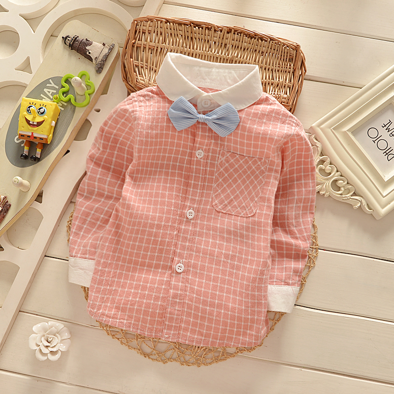 Children's cotton shirt autumn new children's clothing boy long-sleeved plaid shirt child baby shirt baby coat