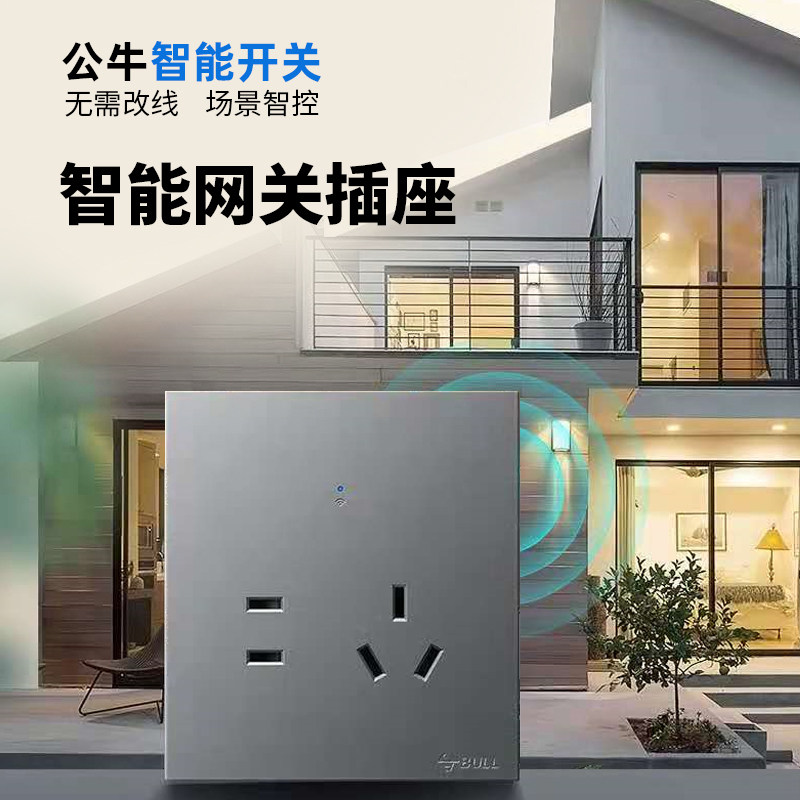 Bull Smart Home Wifi Socket Wall Wireless Road By Instrumental Ap Panel 86 Type Entrance Wall Type Home Switch 