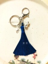 Hand Bow Ball Hanging Accessories Metal Silver Color Key Ring Bell Streaming Suaccessories 14 5cm Long Handmade DIY Material