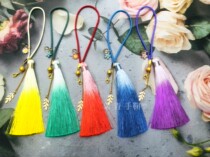Hand bow ball hanging rope small flower flow Su pendant Milan rope gradient flow Suo seed Diy pure handmade accessories bicolor ears