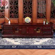 Red Wood TV Cabinet Chinese Small Family Style Luxury Carved flower Living room Ground Cabinet Full Solid Wood Furniture Dwarf South American Acid Branches Wood