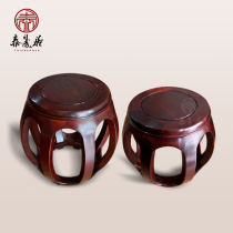 Red wood furniture Chinese imitation ancient solid wood changing shoes stool short stool round stool small stool ancient stool South American acid branches big drum stool