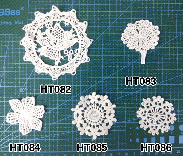 Handmade DIY Material Fiberglass Lace Embroidered Bouquet Sticker HT082-HT086