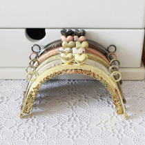 DIY gold material bag accessories 12CM arched wide side Dragon Phoenix Flower Mouth gold heart-shaped head continuous hole