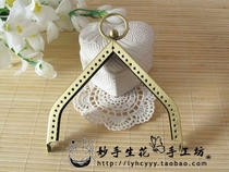 Handmade fabric DIY mouth gold material bag accessories 10CM green triangle mouth gold continuous hole