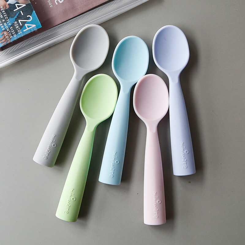 American miniware baby spoon silicone spoon to learn to feed children