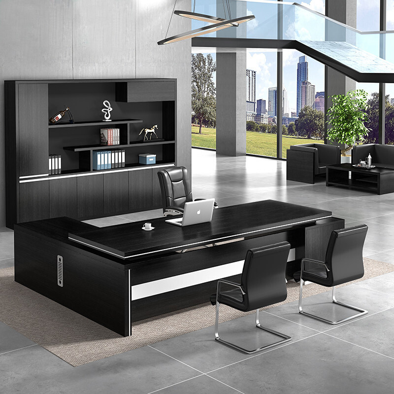 Kunming Office Owner Table 2 m 4 Black White Single Position Plate Large Class Bench Manager Desk Portfolio