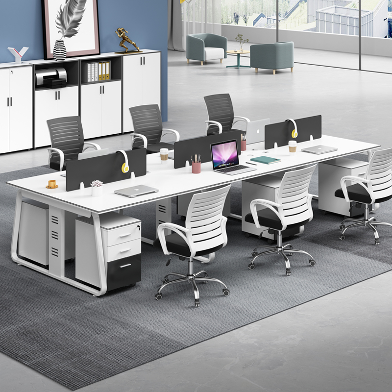 Kunming staff office desk and chair combination simple and modern two-person face-to-face working position four-person steel frame desk