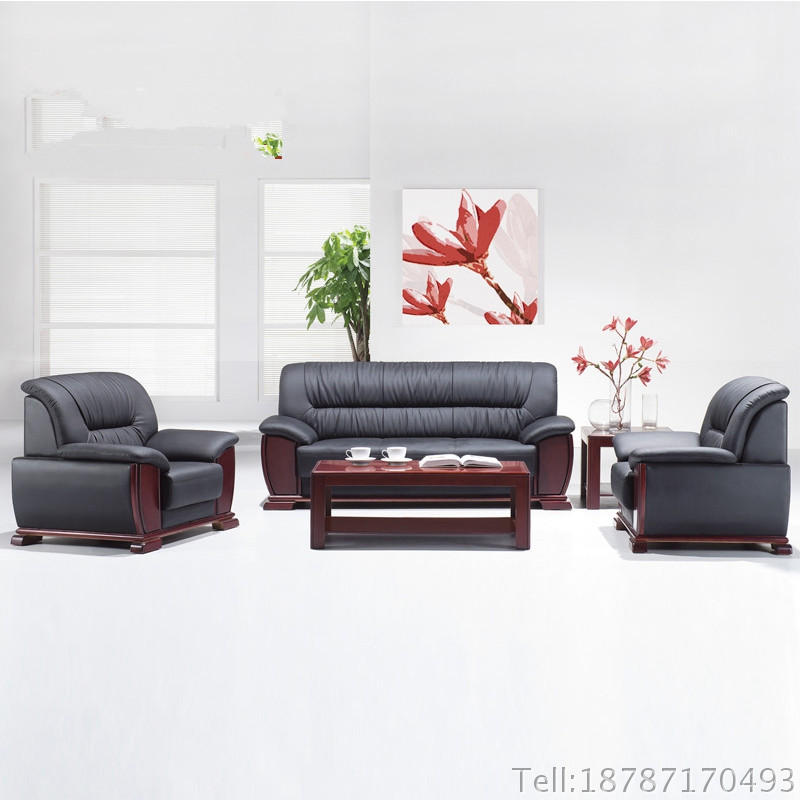 Kunming Office Sofa Desk Reception Sofa Fashion New Bull-leather Sofa Long Single Sofa
