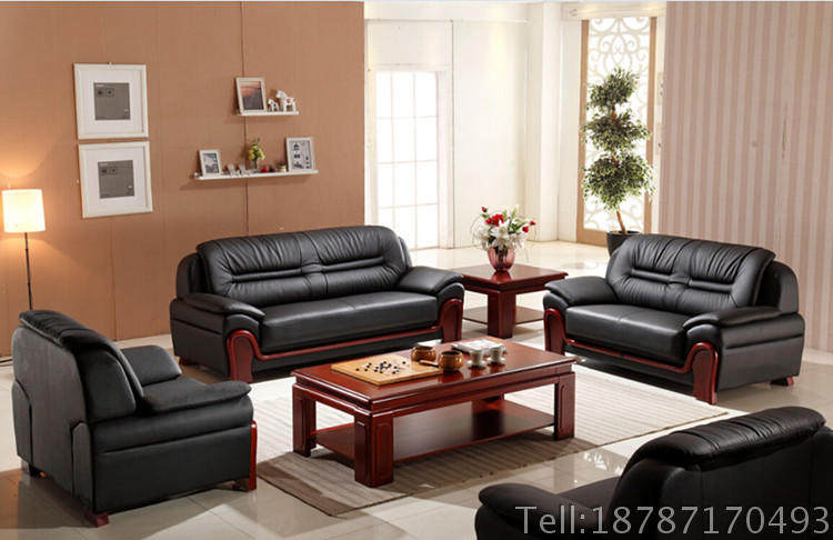 Kunming Office Sofa Atmosphere Fashion Great Sofa Cow Leather Genuine Leather Manager Room Sofa Red Wood Sofa Leather Art Cloth