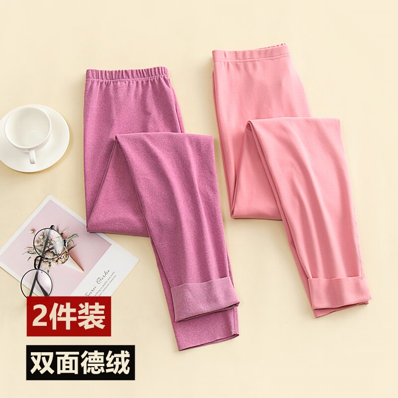 2 pieces of single pants (double sided duvet) Ladies without scar warm pants internal grinding with high-bomb thickened heat-generating sanitary pants