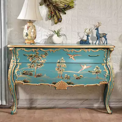 American entrance cabinet Foyer locker Decorative cabinet Small apartment painted side cabinet Living room entrance cabinet European style