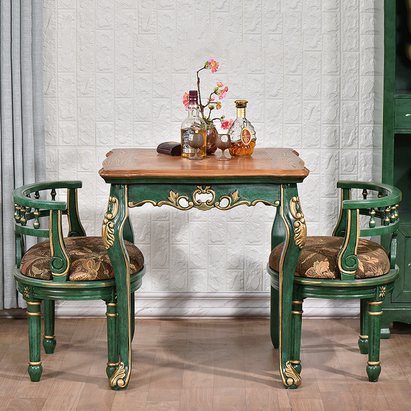 American-Style Dining Table, Balcony Small Tea Table, New Small Apartment Leisure Table and Chairs, European-Style Square Table, High-End Coffee Table