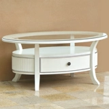 American Light Luxury Solid Wood Mawleble Современный минималистский маленький подразделение домохозяйство двухстороннее кофейное столик круглый столик из закаленного стеклянного стола