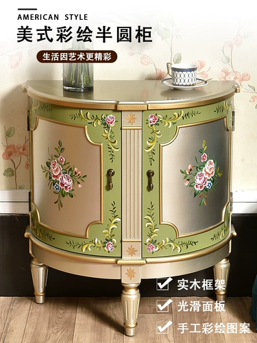 Американская сельская ретро -рисовать краю угловой шкаф поступает в комнату для украшения дверей Полу циркулярного шкафа крыльца на стену хранения шкафа для хранения хранения