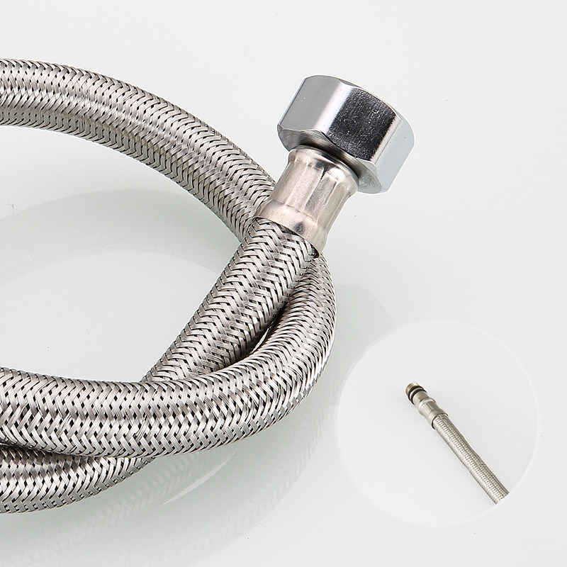 Stainless steel pointed hose faucet single head tube basin faucet water inlet braided hose hot and cold single hole