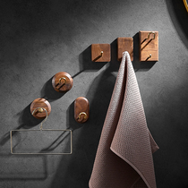 Walnut solid wood bathroom toilet clothes hook non-perforated wall hook wardrobe door porch hook hook hook