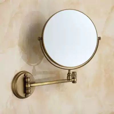 Her family European copper antique folding Makeup Beauty Mirror bathroom mirror 3 times magnifying mirror GY617