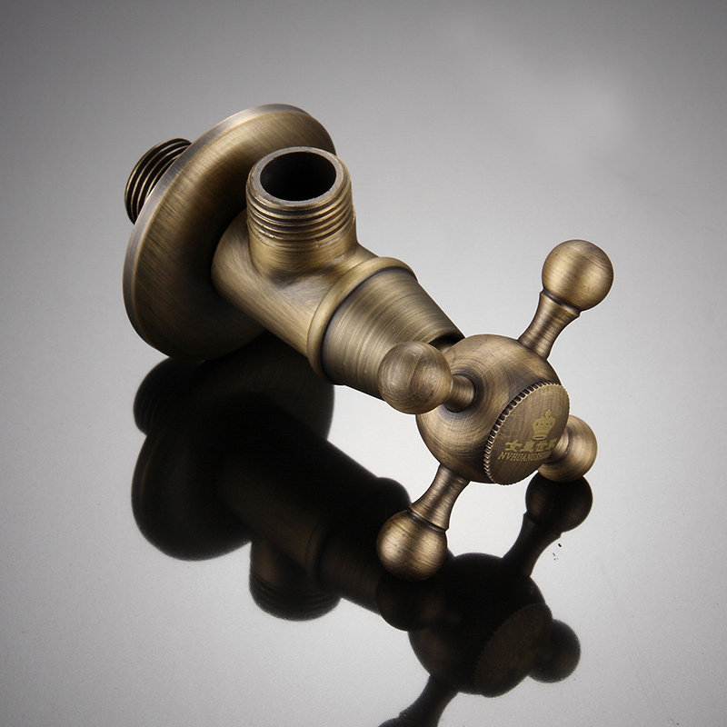 Queen's family antique triangular valve full copper European-style retro triangle valve GY862