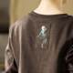 Gujia 100% ໄມ້ໄຜ່ຝ້າຍ patch embroidered ແຂນຍາວ T-shirt ການອອກແບບຕົ້ນສະບັບຝ້າຍ embroidered slimming top ສໍາລັບແມ່ຍິງ