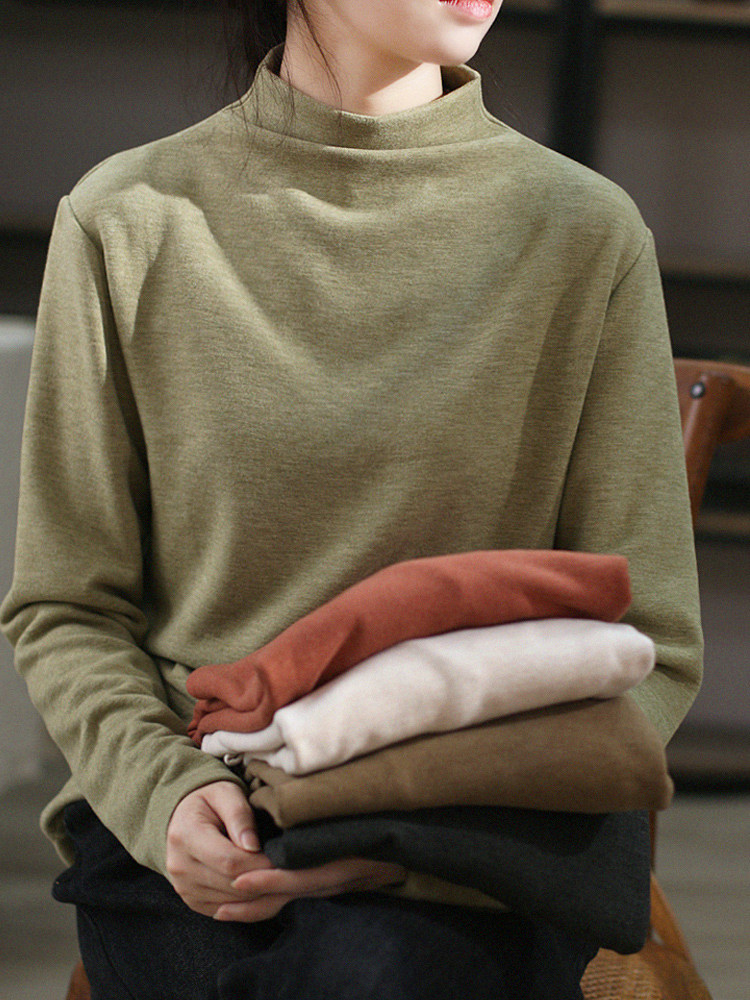 Undershirt woman autumn winter within lap half high collars undershirt with new gush warm beating bottom clothes valley home out-Taobao