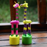 Мультяшный танцующий деревянный конструктор, игрушка, жираф, 1-3 лет