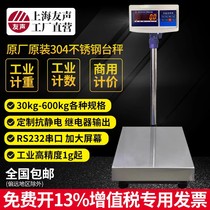 Shanghai Yousheng Electronics affirme que le compteur de comptage-échelle de la plate-forme TCS100kg150kg300kg de table en acier inoxydable dit