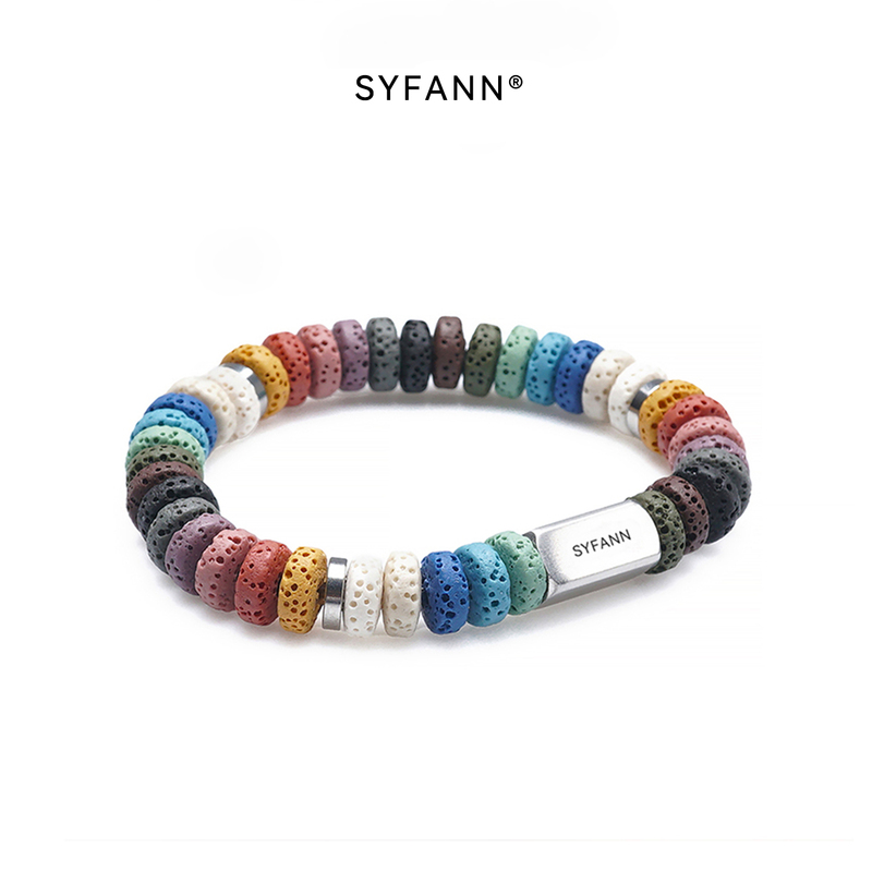 Syfann Original Natural Colored Pill Volcanic Stone Aromatherapy Bracelet Diffuser Engraved Aromatherapy Bracelet Birthday Gift Syfann Original Natural Colored Pill Volcanic Stone Aromatherapy Bracelet Diffuser Engraved Aromatherapy Bracelet Birthday Gift
